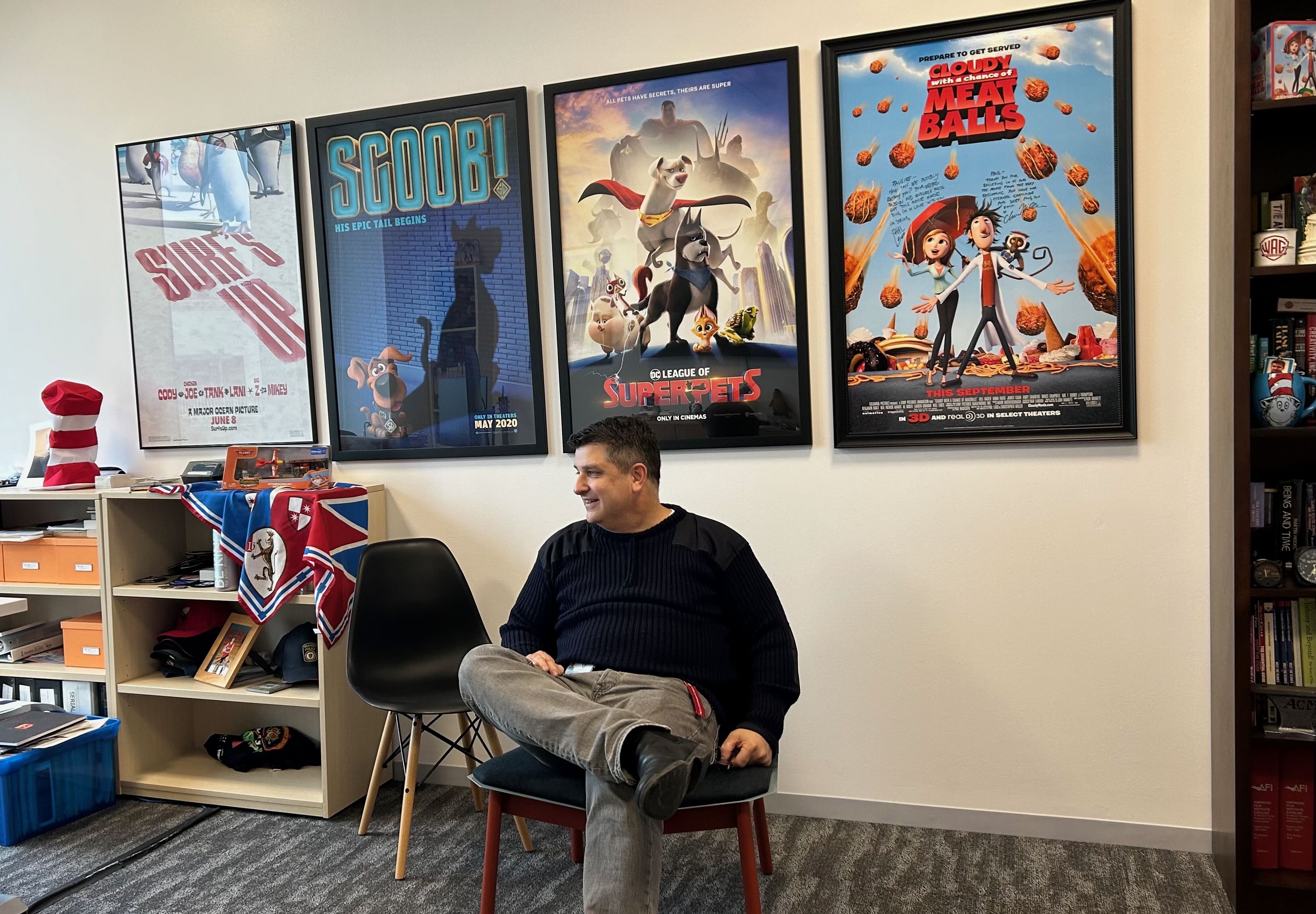 Paul in his office at Warner Animation Group